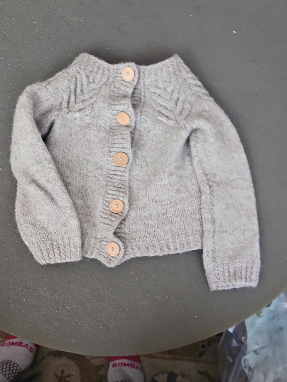 Handmade Wool Baby Sweater W Wool Buttons
